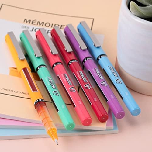 PILOT Precise V7 Capped Liquid Ink Rollerball Pens,Fine Point Ink Pens 0.7 mm,Colored-Pens,Limited Edition Assorted Colors,- Ideal for School,Journaling,& Office Writing,9 Count (Pack of 2)