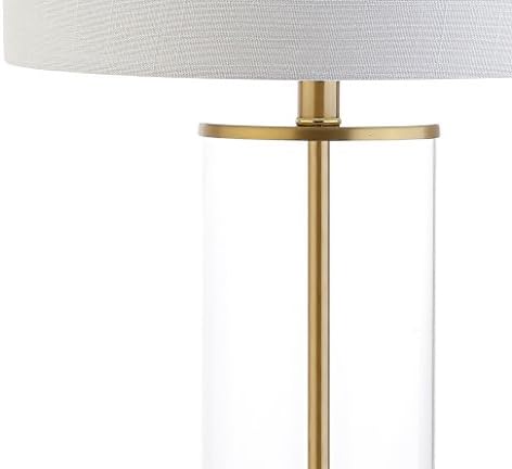 JONATHAN Y Collins Glass Table Lamp 29.25", Clear/Brass Gold