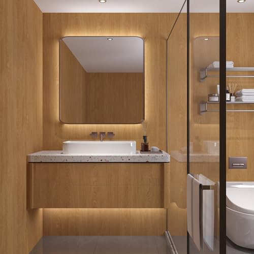 Wide 31"x354" Walnut Wood Contact Paper Peel and Stick Wooden Wallpaper