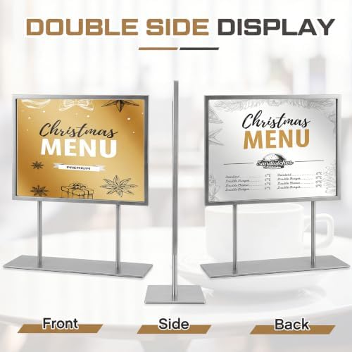 Zhengmy 1 Pack Tabletop Sign Holder, 11" w × 8.5" h, Landscape, White