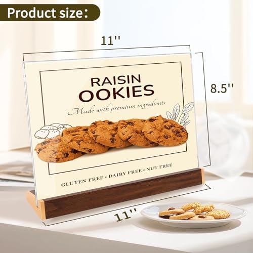 8.5X11 Acrylic Sign Holder Horizontal, Slant Back Tabletop Show Holder