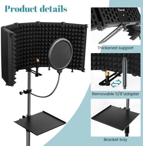 Microphone Stand With Isolation Shield
