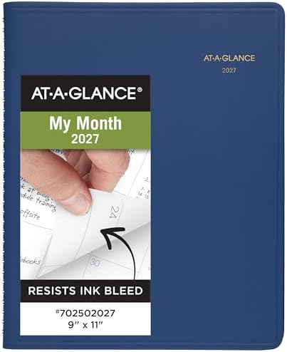 AT-A-GLANCE 2027 Planner, Monthly, 15-Month Jan-Mar, 9" x 11", Unruled Daily Blocks, Blue (702502027)