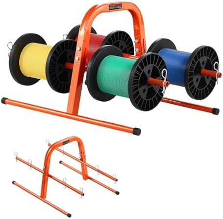 VEVOR Wire Spool Rack, 100 lbs Capacity, Smart Hand Caddy, Heavy-Duty Steel Wire Dispenser Holder for Up to 8 Spools, MAX 9.45 in Diameter, Easy Lift Design for Electrical Industrial and Retail Use