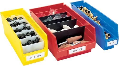 Akro-Mils 30110 Heavy Duty Plastic Shelf Bins, 12"x 3"x 4", Blue, 24-Pack