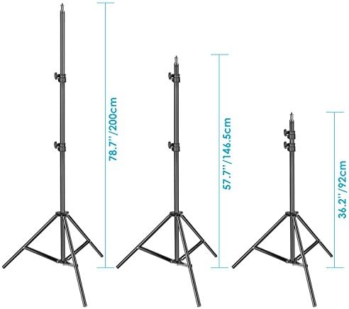 Neewer Photography Light Stand, 3-6.6ft/92-200cm Adjustable Sturdy Tripod Stand for Reflectors, Softboxes, Lights, Umbrellas, Load Capacity: 17.6lb/8kg