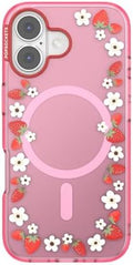 PopSockets iPhone 17 Phone Case Compatible with MagSafe, for iPhone 17, Wireless Charging Compatible, Case Only - Strawberry Frame
