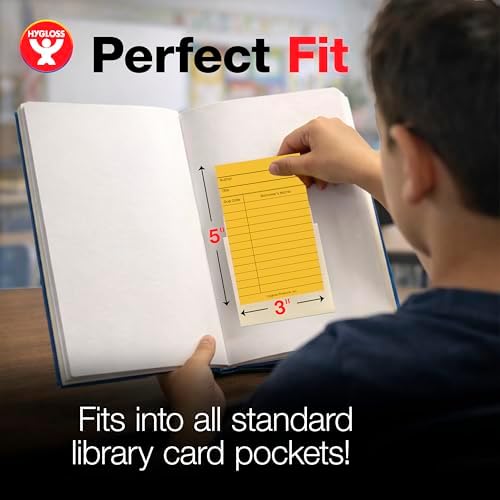 Hygloss Library Checkout Cards for Traditional Book Pockets and Classroom Organization - Vintage Style Bright Colors Due Date Tracking, 3x5 Inch, 500 Pack
