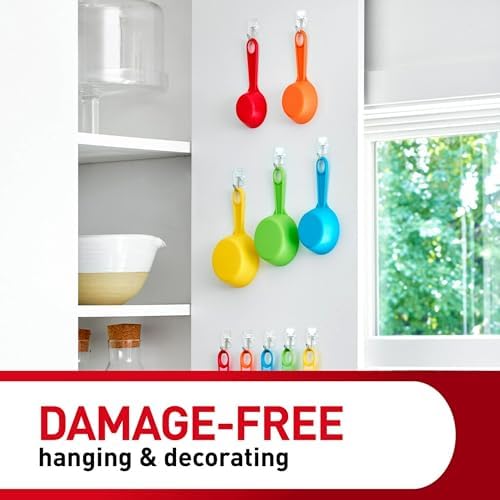 Command Small Clear Wire Toggle Hooks, 40 Wall Hooks and 48 Strips, Damage-Free Hanging with Adhesive, Great forHanging, Organization and Storage, Holds up to 0.5 lb (Pack of 4)