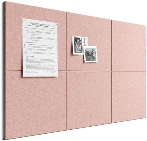 Bumusty 36"x 24" Large Felt Bulletin Board Tiles, Pink