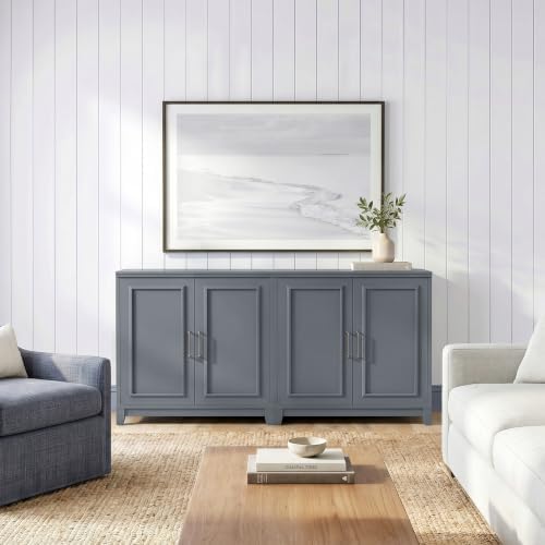 Martha Stewart Lily Pond Modular Storage Cabinet, Slate Blue, Set of 2