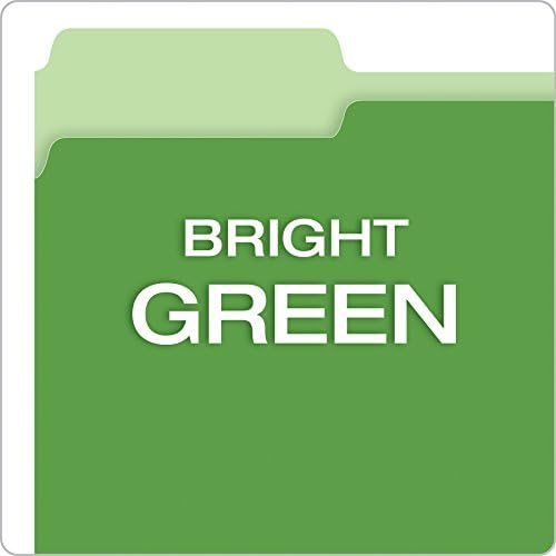 Pendaflex Colored File Folders, 100 Pack, Letter Size (8.5" x 11"), Durable Green Folders, 3 Tabs for Easy Labeling, Colorful School, Office & Home Document Organization