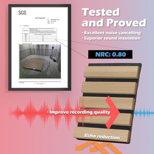 Art3d 108 x 12 in 3D Fluted Soundproof Wood Slat Wall Panel, 4-Pack, Peach