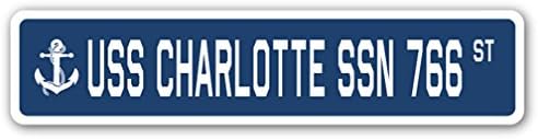 USS Charlotte SSN 766 Street Sign us Navy Ship Veteran Sailor Gift