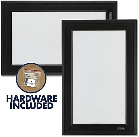 Quartet Magnetic Whiteboard, 11" x 17" Small White Board for Wall, Dry Erase Board for Kids, Perfect for Home Office & Home School Supplies, Dry Erase Marker, Magnets, Black Frame (79280)