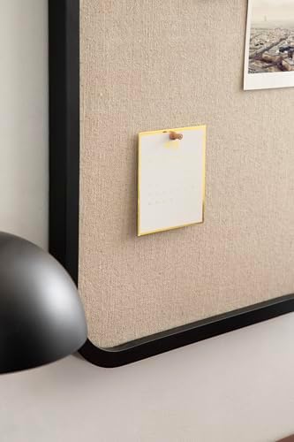 Kate and Laurel Hutton Transitional Wall Pinboard, 20 x 30, Black, Modern Rounded Rectangle Wall Organizer for Use as Cork Board, Vision Board, or Bulletin Board