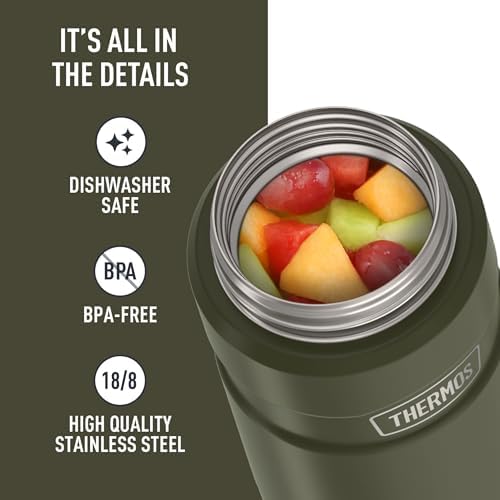 THERMOS Stainless King Vacuum-Insulated Food Jar, 24 Ounce, Matte Army Green
