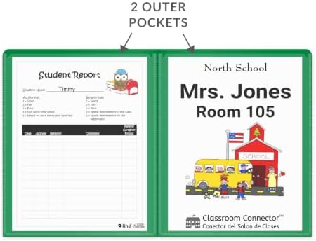 C-Line Classroom Connector School-to-Home Folders, Green, 25 per Box (32003)