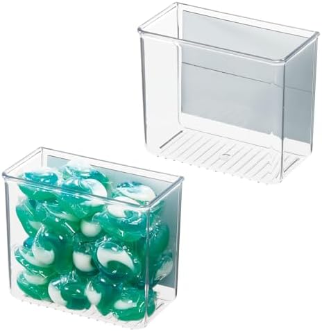 iDesign Magnetic Small Clear Plastic Organizer Bins, 2-Pack