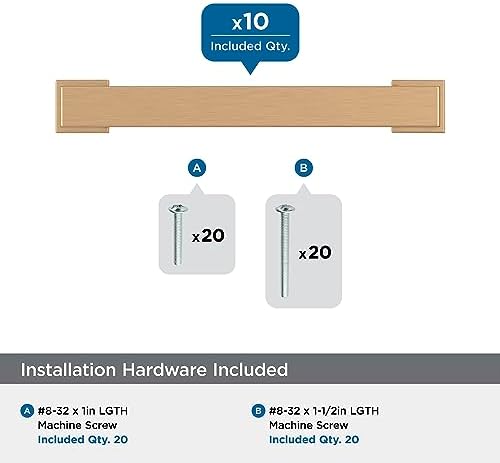 Amerock 10BX37031CZ | Champagne Bronze Cabinet Pull | 3-3/4 inch (96mm) Center-to-Center | 10 Pack | Bridgeport | Furniture Hardware