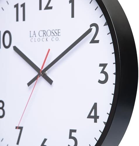 La Crose Clock 404-3841-INT 16-Inch Commercial Silent Sweep Analog Quartz Clock