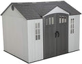 Lifetime 10×8 Ft. Outdoor Storage Shed, Dual‑Wall HDPE with Steel‑Reinforced Structure, Side‑Entry Doors with Windows, Skylight, Screened Vents, Adjustable Shelves, Slip‑Resistant Floor, UV‑Protected