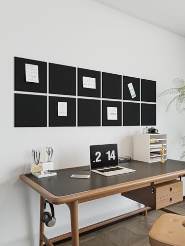 Thick Felt Pin Board Tiles 15 Pack, 11.8x11.8 Bulletin Board for Wall