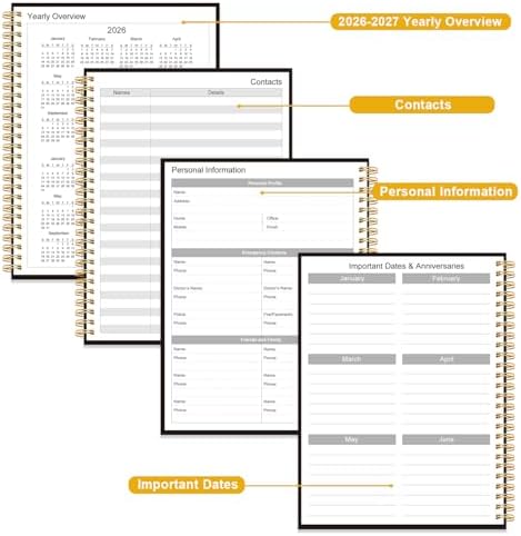 Daily Planner 2026-2027 - July 2026 to June 2027, 7" x 10", Black