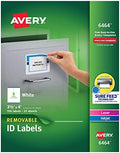 Avery Removable ID Labels, Sure Feed Technology, Removable Adhesive, 3-1/3" x 4", 5 Packs (6464)