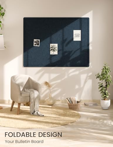Fluxynara 47.2" x 35.4" Large Bulletin Board, Carbon Blue