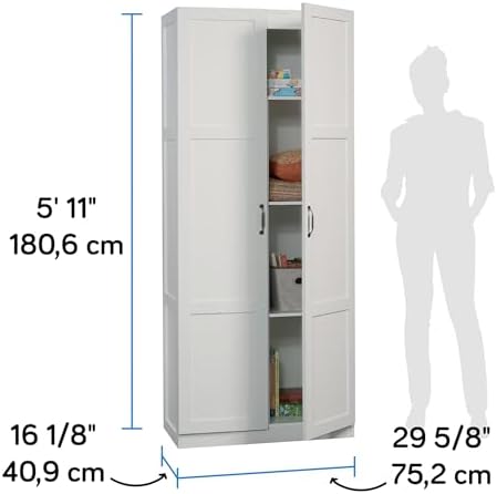 Sauder Select Storage Cabinet/ Pantry cabinets, White finish