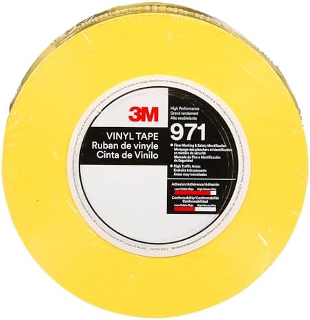 3M Durable Floor Marking Tape 971, Yellow, 4 in x 36 yd, 17 mil, 1 Roll