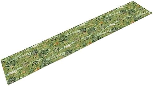William Morris Original Design Green Table Runner Vintage Floral Table Runner for Dining Table Decor 13 x 60 Inch