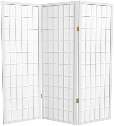 4 ft. Short Window Pane Shoji Screen - White - 3 Panels