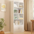 Closed Back Cabinet Wood Standard 9.5'' Wide Bookcase Bookshelf Storage Rack Multi-Layered Storage Shelf Cabinet Display Unit Integrated Against the Wall White 23.6" L x 9.4" W x 70.9" H