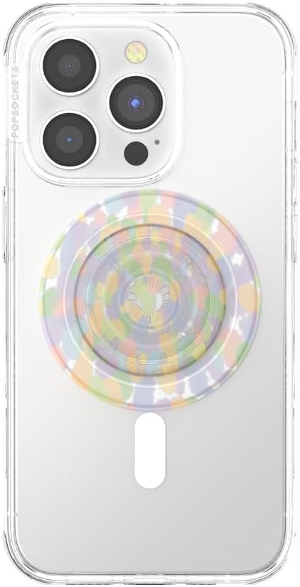 PopSockets Phone Grip for MagSafe, Magnetic Holder- Rainbow Glass | Removable, For Kindle / Android / iPhone, With Magnet, Rainbow, Colorful, Phone, Women