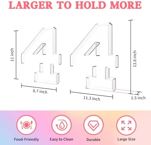 13.8" Acrylic Number Charcuterie Tray, Fillable Charcuterie Box (Number 4)