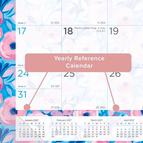 Blueline® 2027 Colorful Monthly Desk Pad Calendar, 12 Months, January to December, 22" x 17", Floral (C194128)