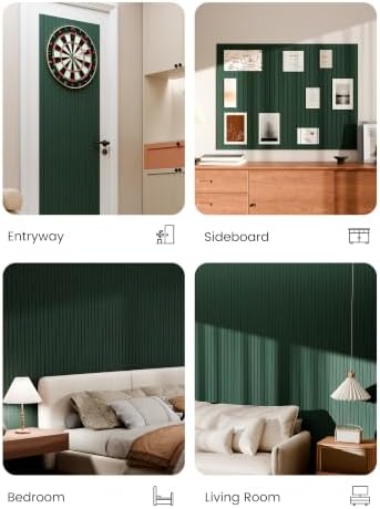 Bumusty 48"x 36" Large Felt Bulletin Board Tiles, Pine Green