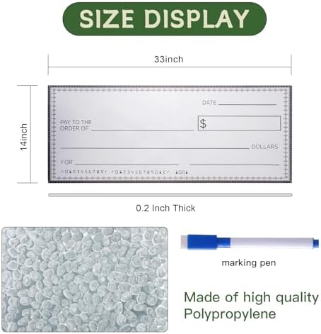 33 * 14 Large Giant Big Fake Hard Oversized Checks Award for Presentations