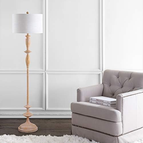 JONATHAN Y Aldrin Floor Lamp 63.5" Traditional Resin, Brown Wood Finish