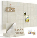 Large Felt Bulletin Board for Walls: 6-Pack Black Cork Board Alternative 11.8x11.8 Inch Peel and Stick Pin Board Wall Decor for Home Organization, Office Memo Board, Self-Adhesive Wall Tiles