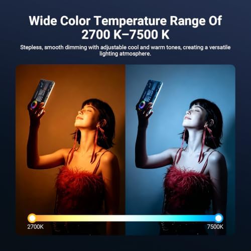 NEEWER Basics RGB Video Light, 9W 2700K-7500K Portable Full RGB Colors 17 Scenes CRI97, 4000mAh Rechargeable Metal Small LED Camera Panel Lighting for DSLR Tripod Streaming Video Recording, SL90C