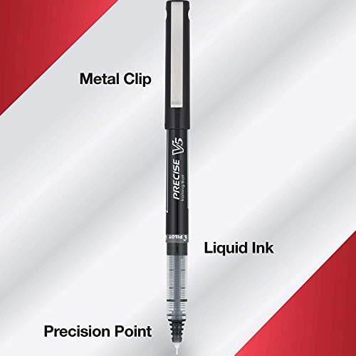 PILOT Precise V5, Extra Fine Point 0.5 mm Black Pens, Black, Pack of 14