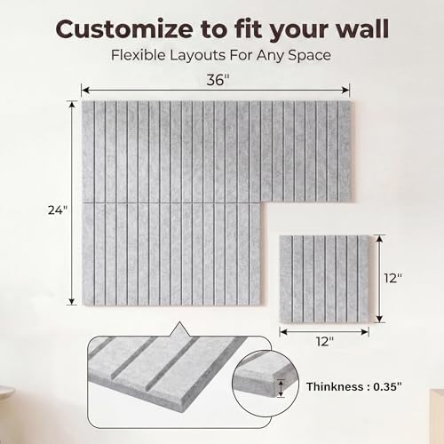 AHEONLAR Felt Bulletin Board 36"x 24", Cork Boards for Walls, 6 Pack Bulletin Board Large Cork Board for Office, Felt Boards with 40 Safe Removable Adhesive Tabs Wall Decor for Home(Light Gray)