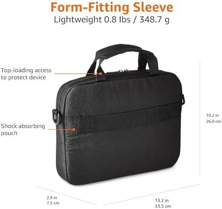 Amazon Basics Laptop Carrying Case with Adjustable Shoulder Strap, 11.6 in, Black, 10-Pack