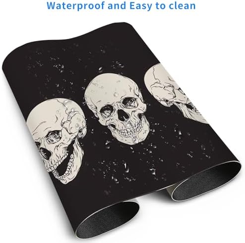 Halloween Skull Skeletong Desk Mat Large Gaming Mouse Pad Cozy