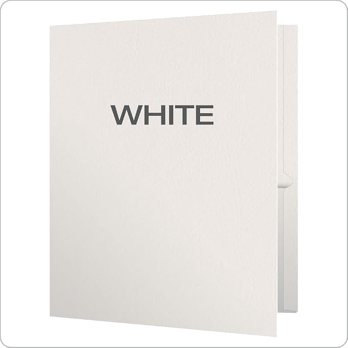 Oxford Twin-Pocket Folders, Textured Paper, Letter Size, White, Holds 100 Sheets, Box of 25 (57504EE)