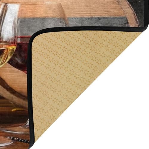Red Wine Winery Barrels Kitchen Rug Floor Comfort Mats Bath Rugs Entryway Welcome Non Slip Area Rug for Bedroom Living Room Doormats Home Decor 39" X 20"