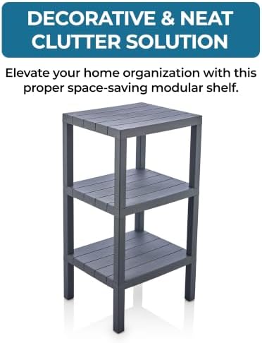 Honey-Can-Do Grey 3-Tier Storage Shelf
